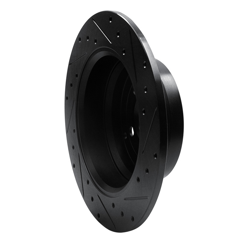 Volvo S70 Brake Rotor (1) - Rear Left - R1 Concepts - Drilled & Slotted - Black - `96-`04